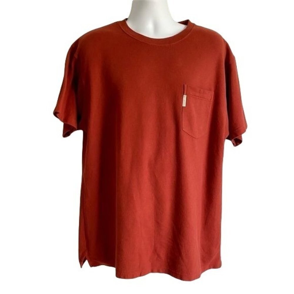 Columbia Short Sleeve Rust Colored Cotton Shirt with Front Pocket Men's XL